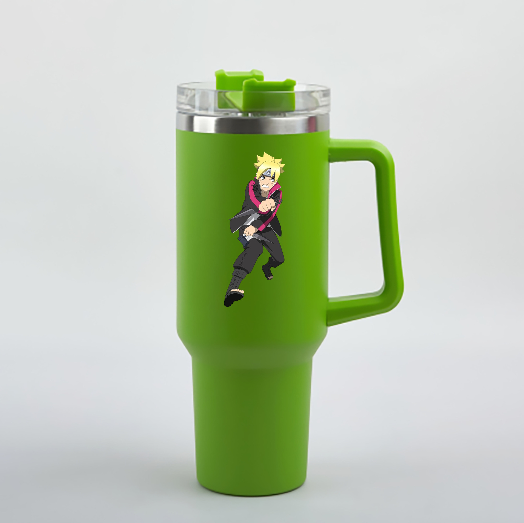 （画像用） NARUTO -ナルト- うずまき ボルト Uzumaki Boruto 1200mL車用タンブラー - クリスタルステッカー（プラスチックストロー付き）